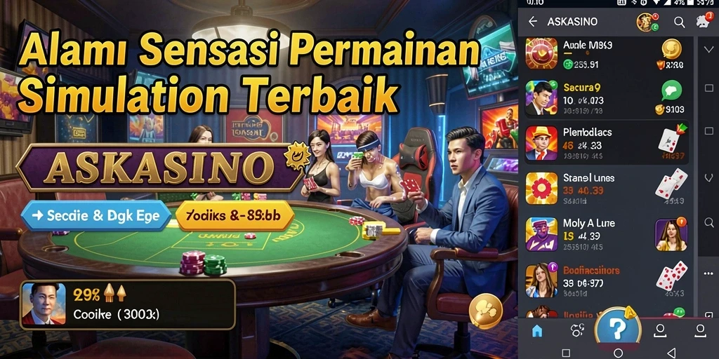 Screenshot menunjukkan gameplay interaktif dan seru dalam ASKASINO.