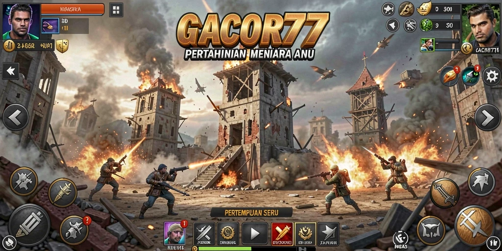 Tampilan gameplay GACOR77 dengan menara yang berdiri kokoh.