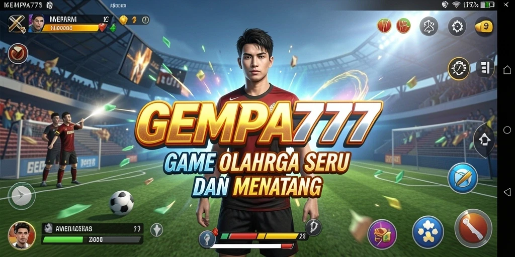Screenshot utama GEMPA777 menunjukkan aksi seru dalam permainan olahraga.