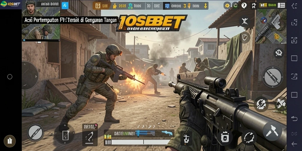Screenshot gameplay IOSBET menampilkan aksi pertempuran yang menegangkan.