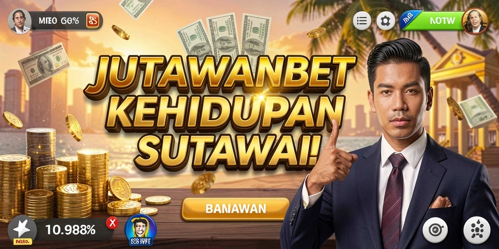 Screenshot JUTAWANBET menunjukkan gameplay menegangkan dalam simulasi kehidupan jutawan.