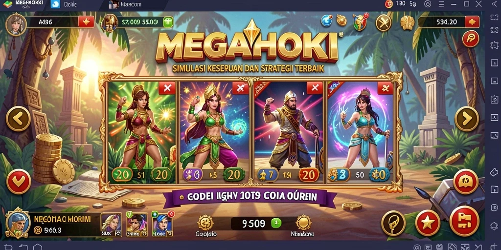 Tampilan gameplay seru di MEGAHOKI dengan interaksi pemain yang menarik.