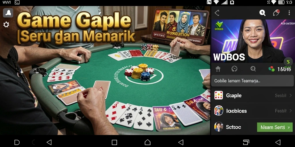 Screenshot menunjukkan gameplay Gaple yang seru dan interaktif.