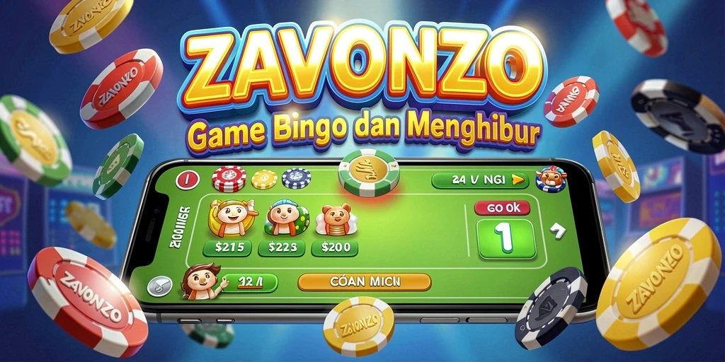 Tampilan antarmuka gameplay ZAVONZO yang menarik dan dinamis.